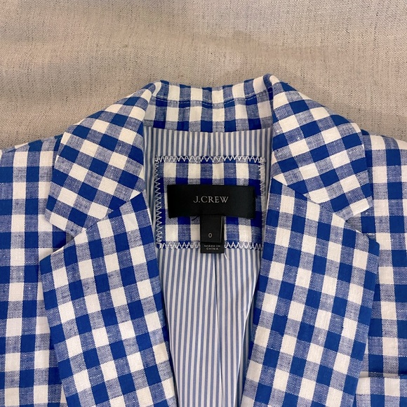 J Crew Campbell Gingham Linen Blazer - Picture 7 of 7